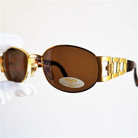 fendi black gold occhiali da sole vintage|Vintage Fendi Sunglass .